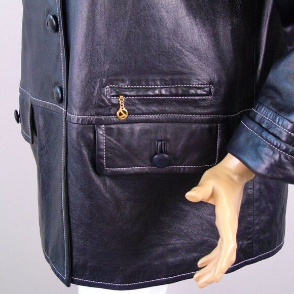 Laurel by Escada Black Leather Jacket - Picture 6 of 12